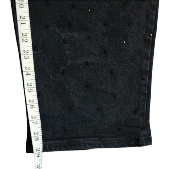 Lane Bryant Black Boyfriend Fit Jeans With Rhinestone Party Plus Size 26 - Picture 8 of 13